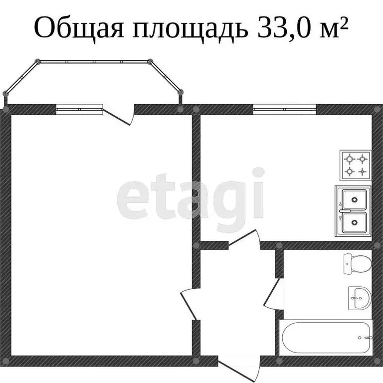 1-комнатная квартира: Новый Уренгой, Сибирская улица, 85 (32.8 м) - Фото 1