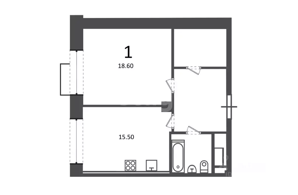 1-к кв. Москва Клинская ул., 2А (53.0 м) - Фото 2
