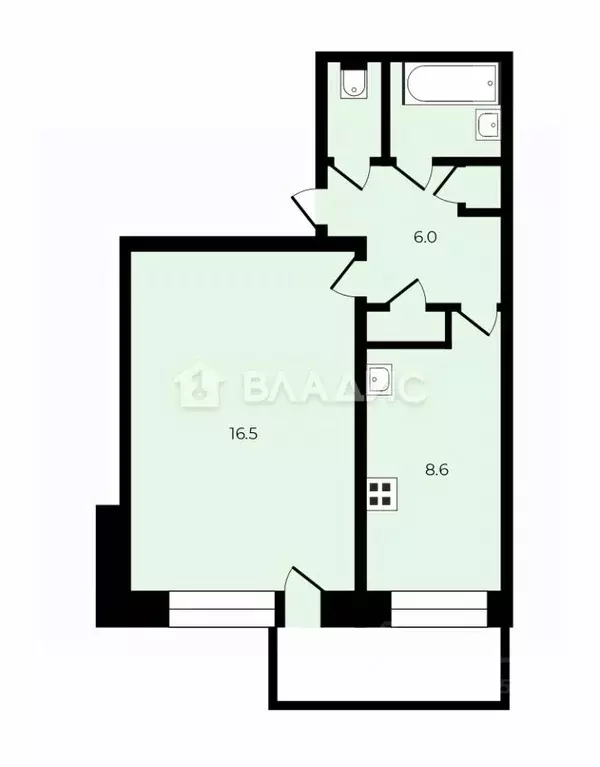 1-к кв. Владимирская область, Владимир Юбилейная ул., 18а (36.5 м) - Фото 2