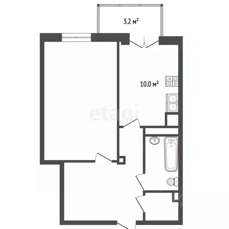 1-к кв. Ростовская область, Аксай ул. Мира, 1 (47.5 м) - Фото 1