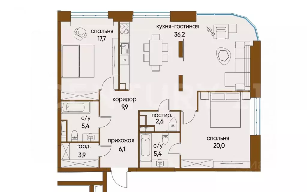 3-к кв. Москва ул. Нижние Мневники, 16к6 (107.2 м) - Фото 1