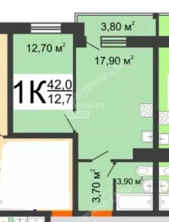 1-к кв. Нижегородская область, Нижний Новгород д. Афонино, ул. ... - Фото 2
