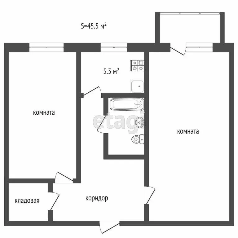 2-комнатная квартира: Петропавловск-Камчатский, Океанская улица, 65/1 ... - Фото 1