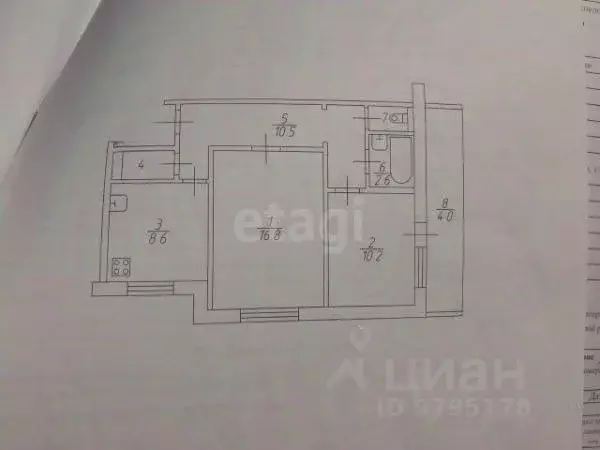 2-к кв. Татарстан, Казань ул. Гаврилова, 20 (51.0 м) - Фото 2