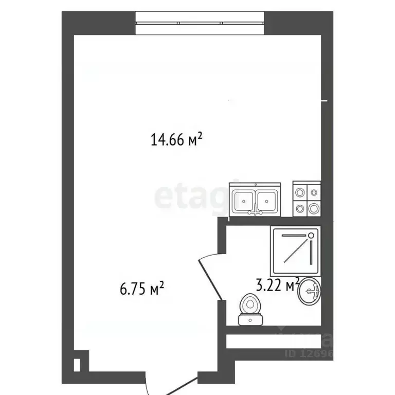 Студия Москва Шереметьевская ул., 21 (25.0 м) - Фото 2