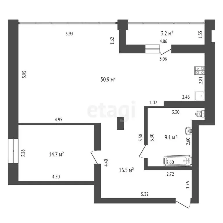 2-комнатная квартира: Ишим, Малая Садовая улица, 121А/1 (94.4 м) - Фото 0