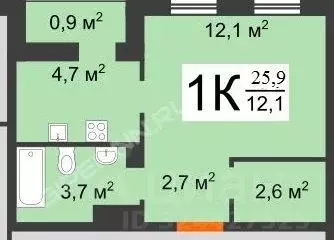 1-к кв. Нижегородская область, Нижний Новгород ул. Бориса Видяева, 26 ... - Фото 2