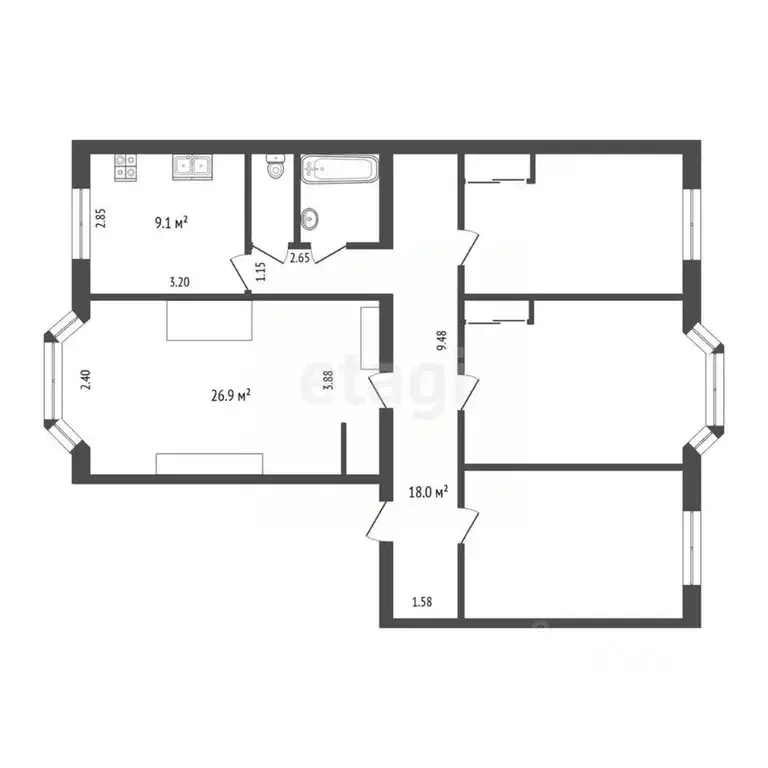 Комната Ямало-Ненецкий АО, Надым ул. Геологоразведчиков, 5 (26.0 м) - Фото 1