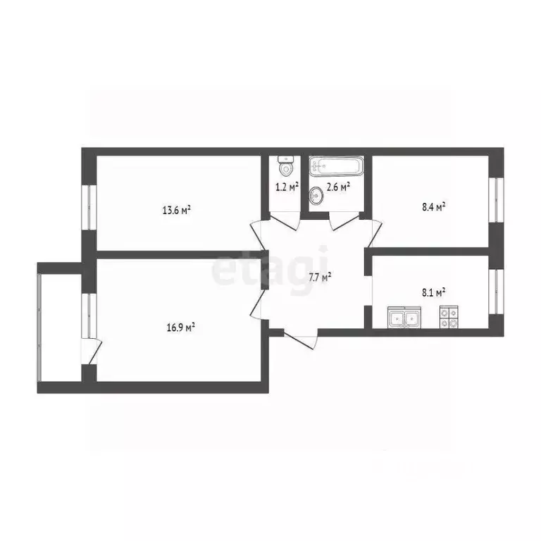 3-к кв. Тюменская область, Тюмень ул. Московский Тракт, 117 (58.4 м) - Фото 0