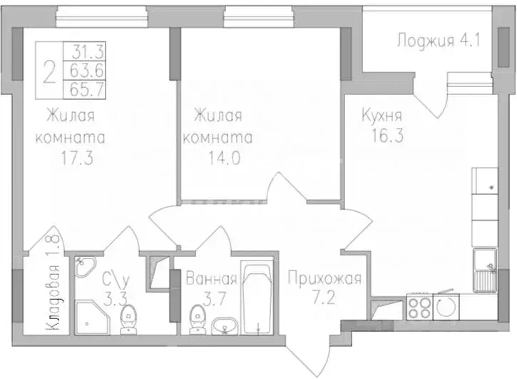3-к кв. Липецкая область, Липецк ул. Тельмана, 1 (65.7 м) - Фото 1