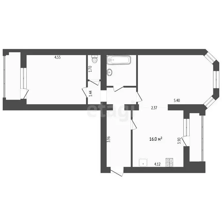 2-комнатная квартира: Тюмень, улица Циолковского, 11 (75.2 м) - Фото 1
