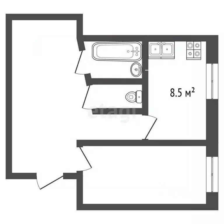 1-к кв. Московская область, Сергиево-Посадский городской округ, с. ... - Фото 2