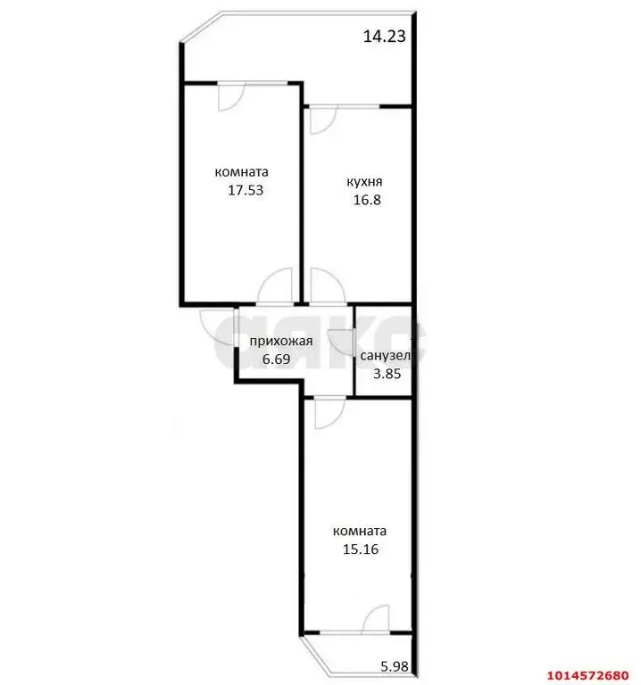 2-комнатная квартира: Краснодар, микрорайон Любимово, 2 (80 м) - Фото 0
