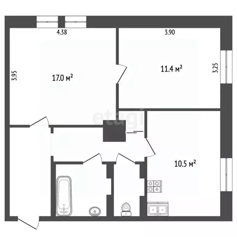 Комната Москва 9-я Парковая ул., 41А (28.4 м) - Фото 1