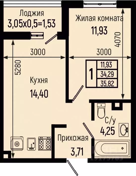 1-к кв. Краснодарский край, Туапсинский муниципальный округ, с. Небуг ... - Фото 0
