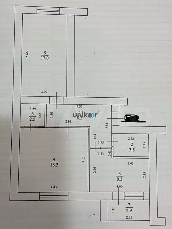 2-к. квартира, 59 м, 3/3 эт. - Фото 0