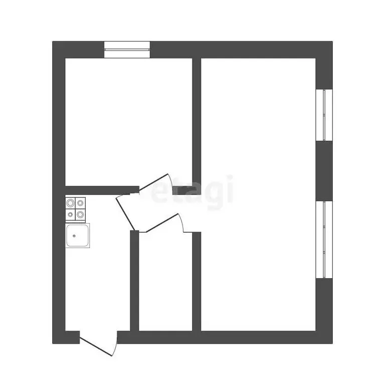 2-комнатная квартира: Томск, Татарская улица, 7 (30 м) - Фото 0