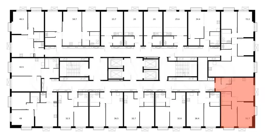 2-к. квартира, 51,7 м, 38/38 эт. - Фото 1