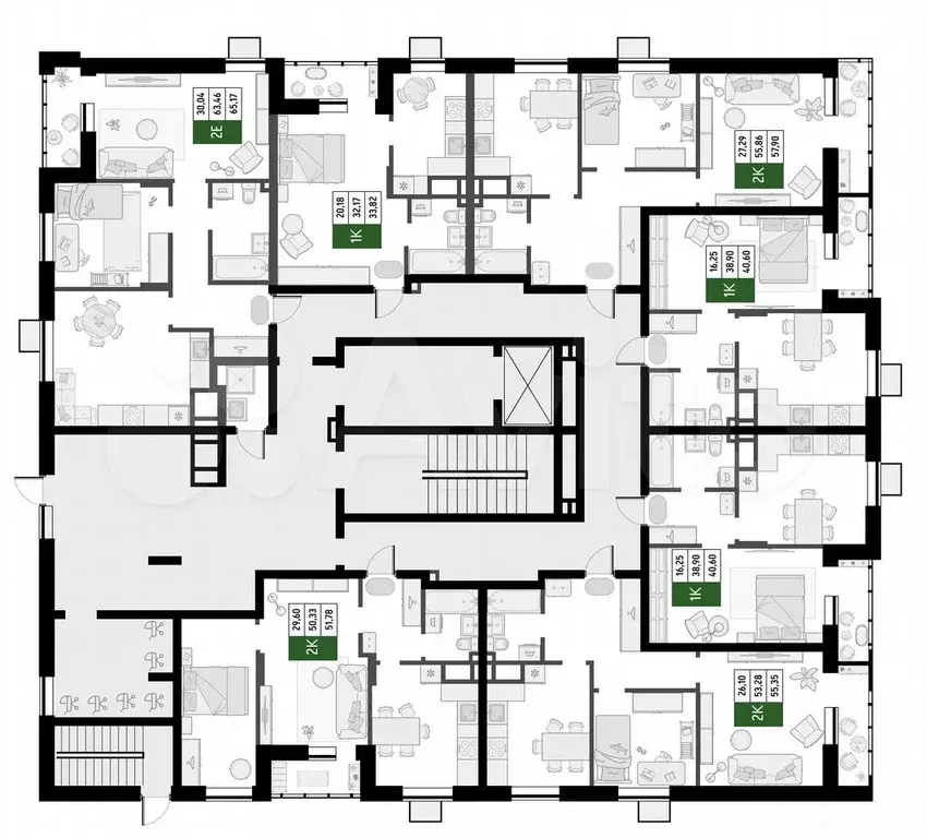 2-к. квартира, 65,2 м, 1/8 эт. - Фото 1