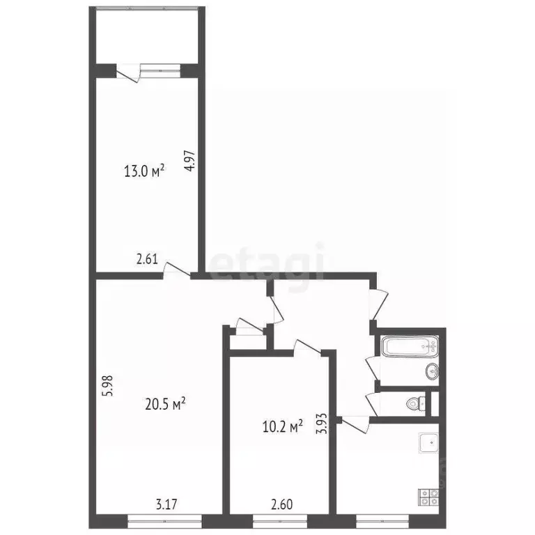 3-к кв. Москва ш. Энтузиастов, 100К6 (61.2 м) - Фото 1