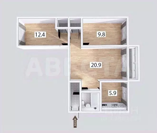 3-к кв. Омская область, Омск Городок Нефтяников мкр, ул. Энтузиастов, ... - Фото 2