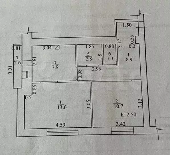 2-к. квартира, 47 м, 2/3 эт. - Фото 0