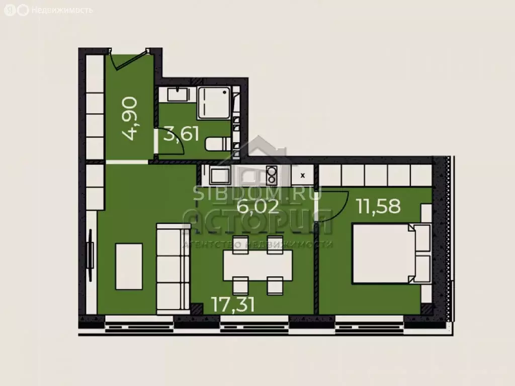 Квартира-студия: Красноярск, улица Сады, 6Г (43 м) - Фото 0