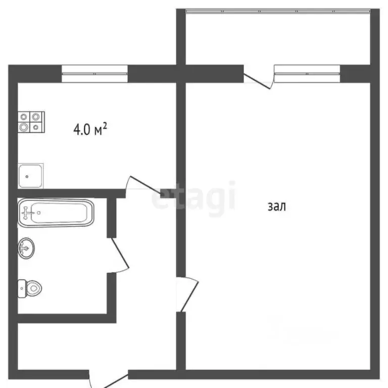 1-к кв. Самарская область, Самара ул. Фадеева, 56 (31.0 м) - Фото 2