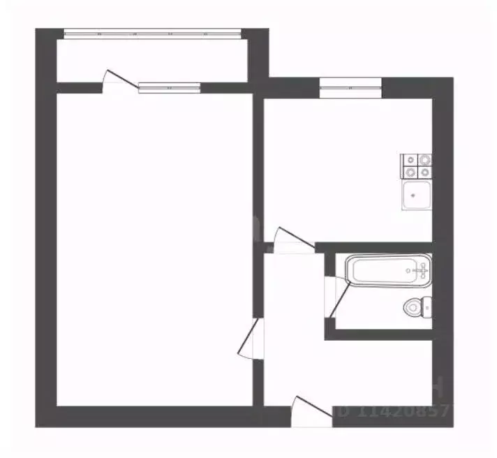 1-к кв. Воронежская область, Борисоглебск Юго-Восточный мкр, 9 (30.4 ... - Фото 2