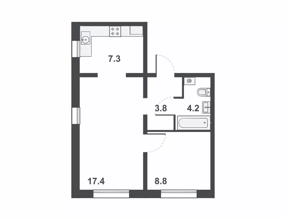 2-комнатная квартира: Киров, Прибрежный бульвар, 6 (41.5 м) - Фото 0