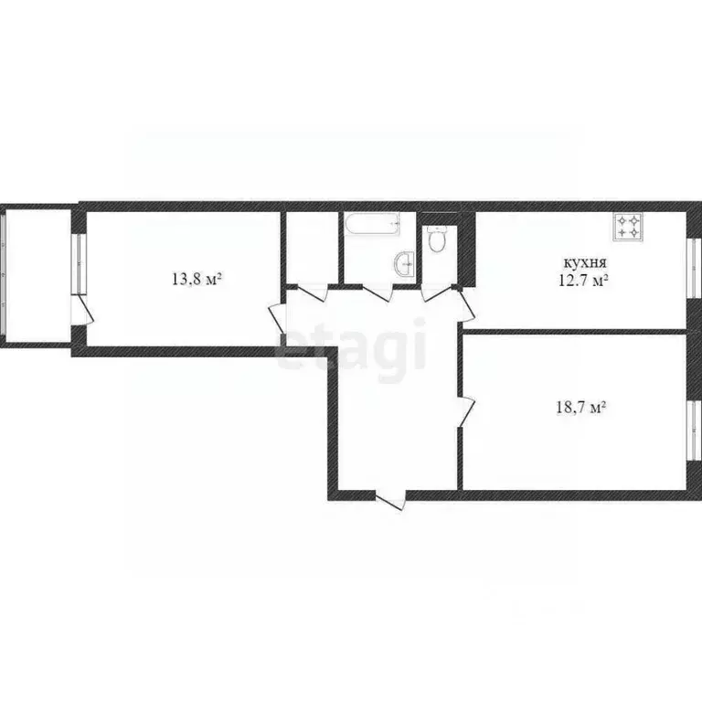 2-к кв. Ханты-Мансийский АО, Сургут ул. Крылова, 36 (65.3 м) - Фото 0