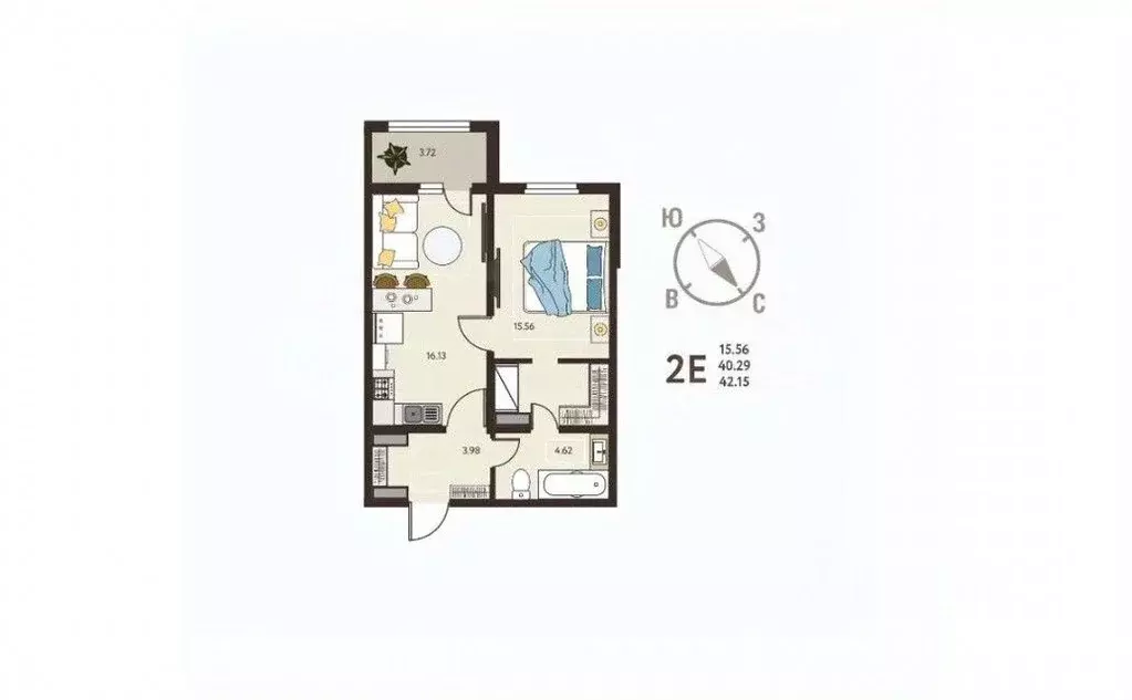 1-к кв. Курская область, Курск ул. Энгельса, 115/6 (42.15 м) - Фото 1