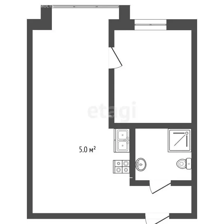 Квартира-студия: Нальчик, улица Коллонтай, 10 (33.9 м) - Фото 1
