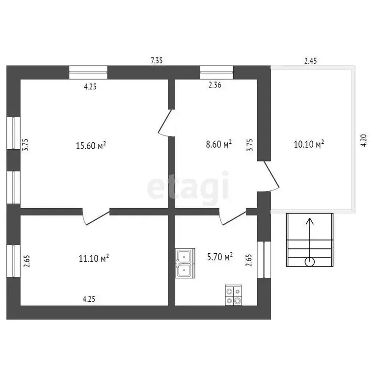 Дом в Ялуторовск, улица Ворошилова (41 м) - Фото 1
