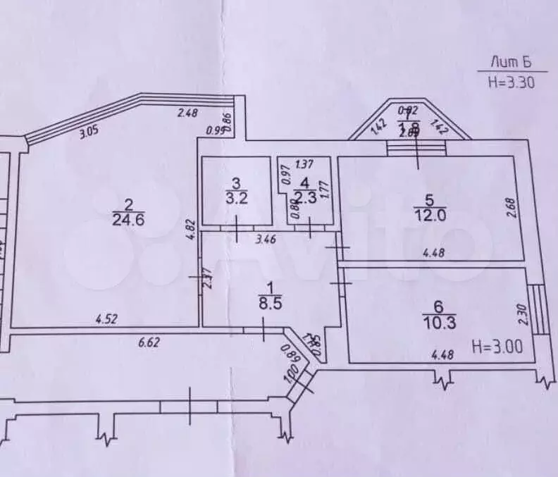 2-к. квартира, 64 м, 4/8 эт. - Фото 0