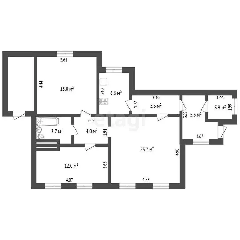 3-комнатная квартира: Ишим, Курганская улица, 64/2 (80.8 м) - Фото 0