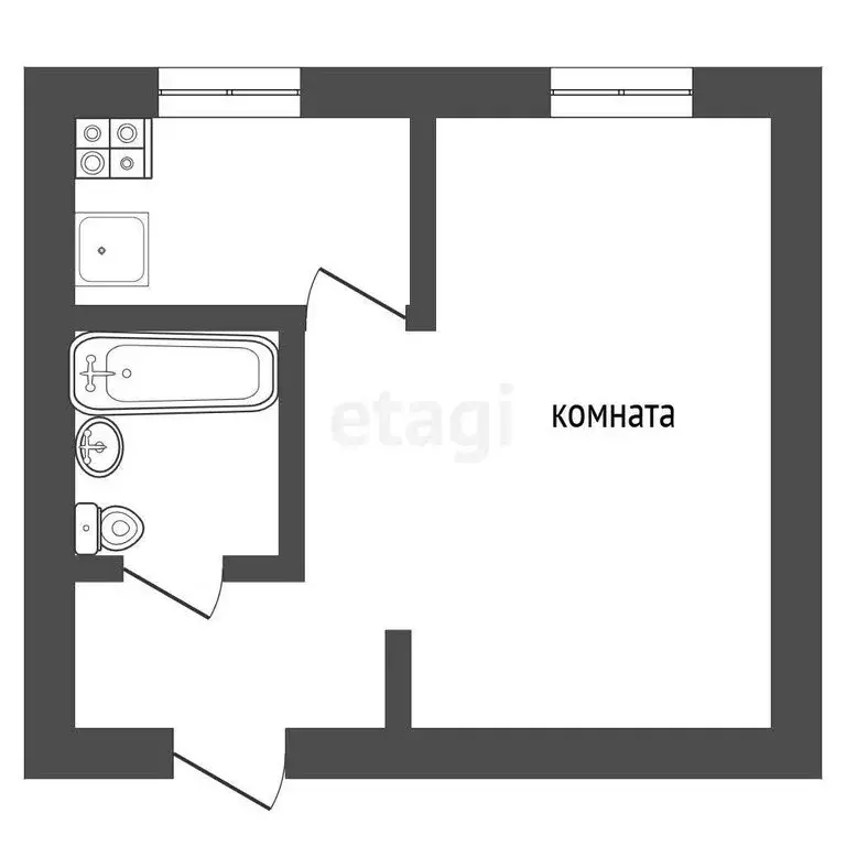1-комнатная квартира: посёлок городского типа Богандинский, Школьная ... - Фото 0
