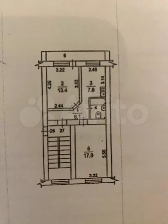 2-к. квартира, 51,1 м, 3/3 эт. - Фото 0