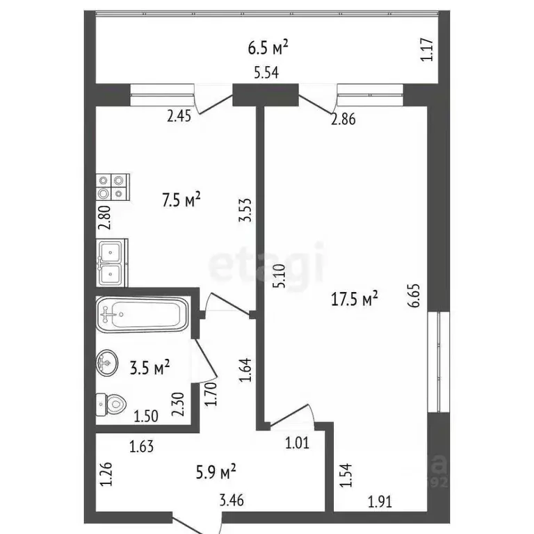 1-к кв. Тамбовская область, Тамбовский муниципальный округ, д. ... - Фото 2