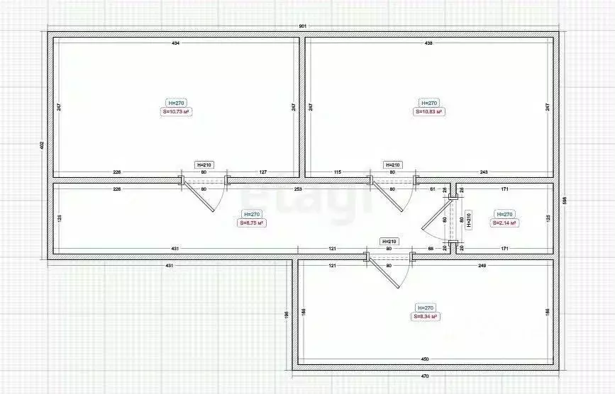 2-к кв. Ингушетия, Магас ул. Бота Гагиева (73.6 м) - Фото 2