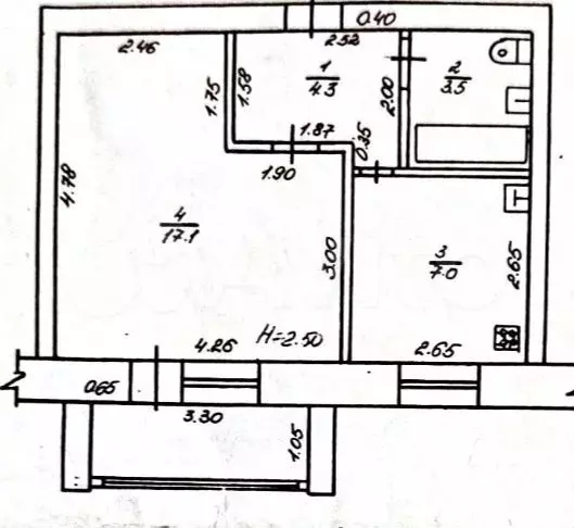 1-к. квартира, 31,9 м, 5/5 эт. - Фото 0