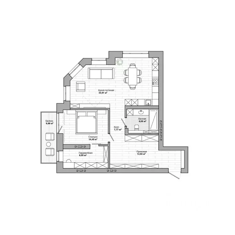 2-к кв. Новосибирская область, Новосибирск ул. Сеченова, 13 (90.09 м) - Фото 1