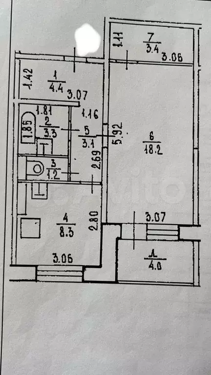 1-к. квартира, 44 м, 3/10 эт. - Фото 0