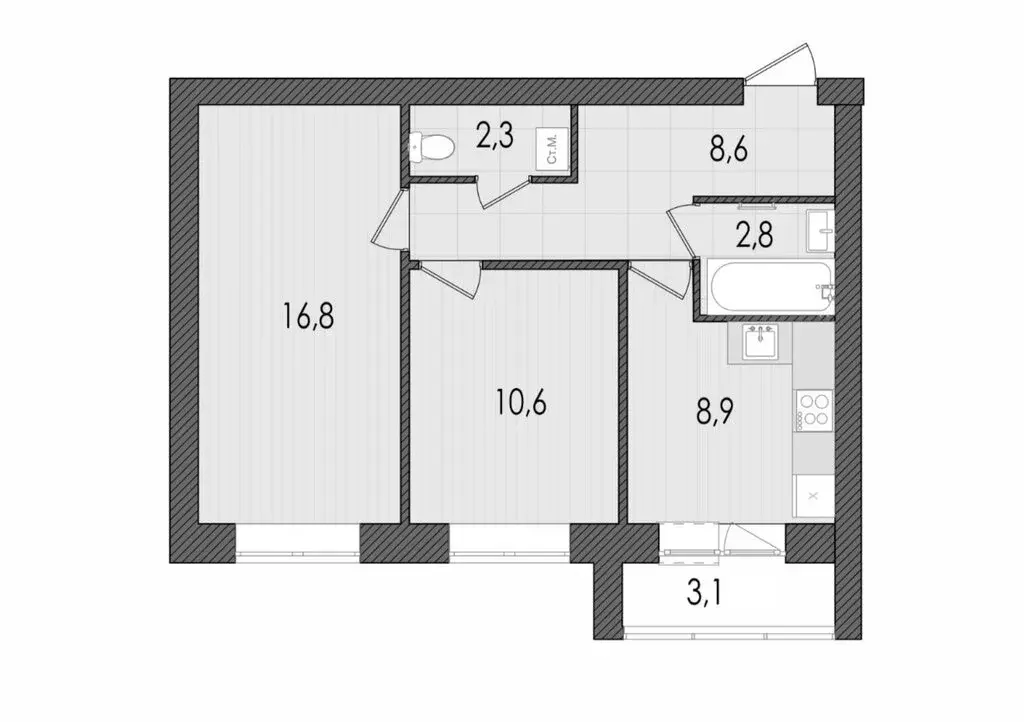 2-комнатная квартира: Киров, улица Капитана Дорофеева, 22 (53.1 м) - Фото 1