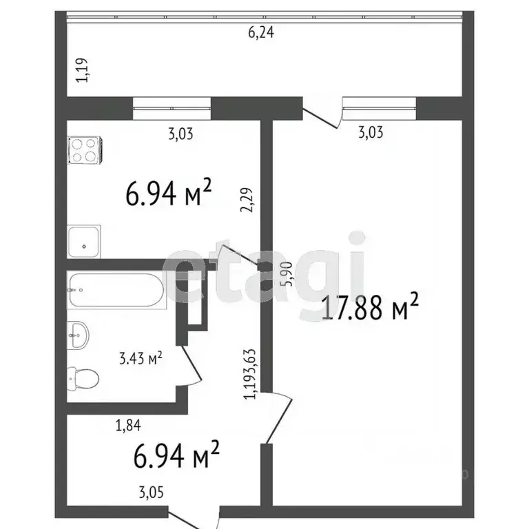 1-к кв. Ульяновская область, Ульяновск ул. Шолмова, 14 (35.1 м) - Фото 2