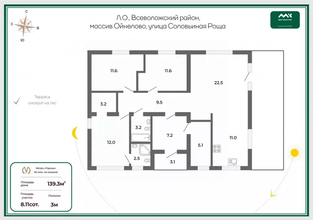 Дом в Ленинградская область, Всеволожский район, Лесколовское с/пос, ... - Фото 2