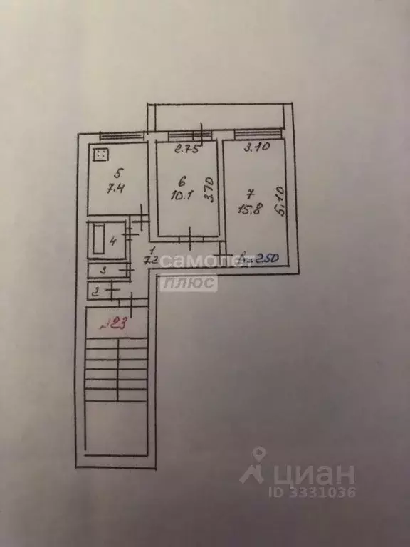 2-к кв. Кабардино-Балкария, Нальчик ул. Ватутина, 7А (47.0 м) - Фото 2