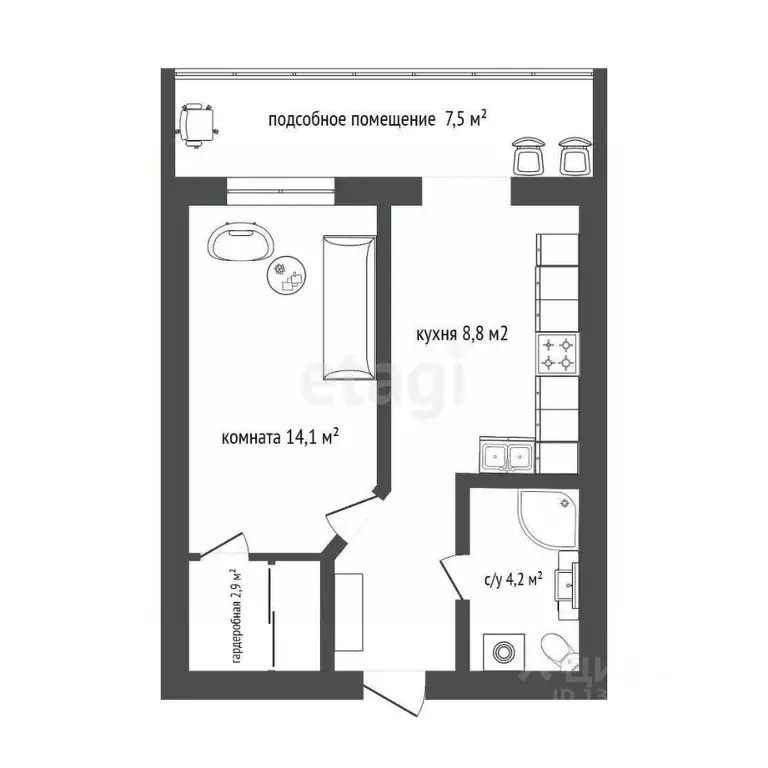 1-к кв. Белгородская область, Белгород ул. 3-го Интернационала, 25 ... - Фото 1