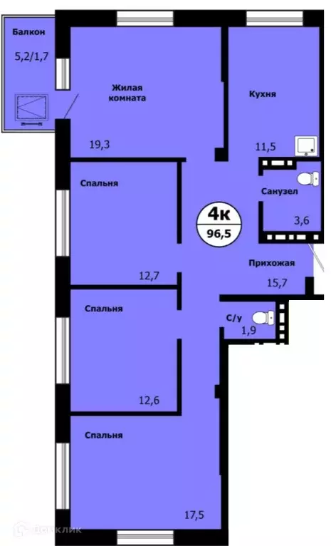 Продаётся 4-к квартира, 94.4 м - Фото 0