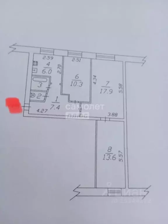 3-к кв. Вологодская область, Вологда ул. Разина, 53 (59.0 м) - Фото 1